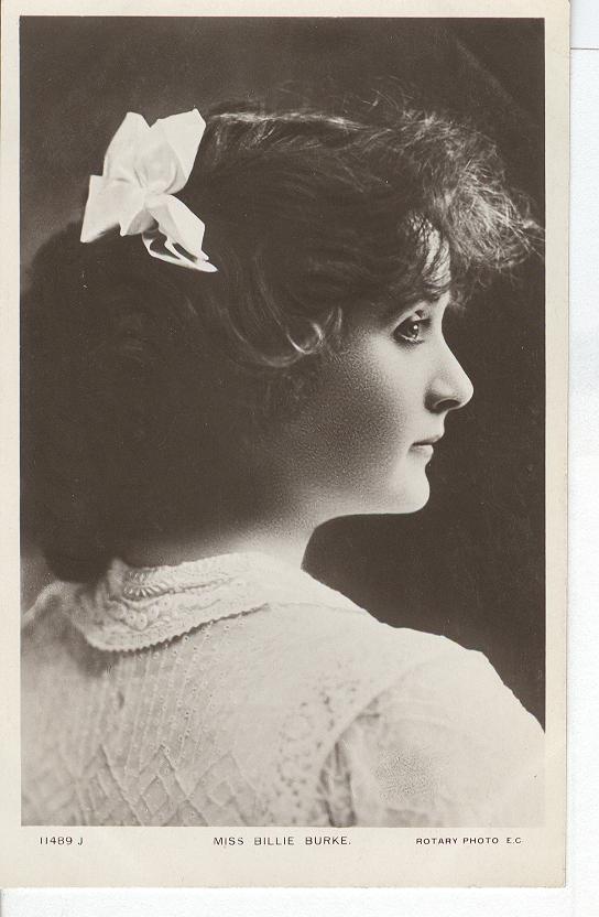Miss Billie Burke, with a bow in her hair Postcard