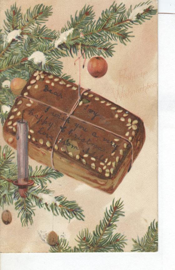 Christmas Greeting Postcard Postmarked 1908