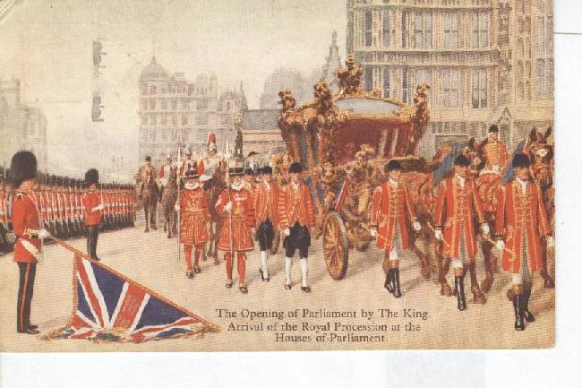 The Opening of Parliment by The King Postmarked 1950