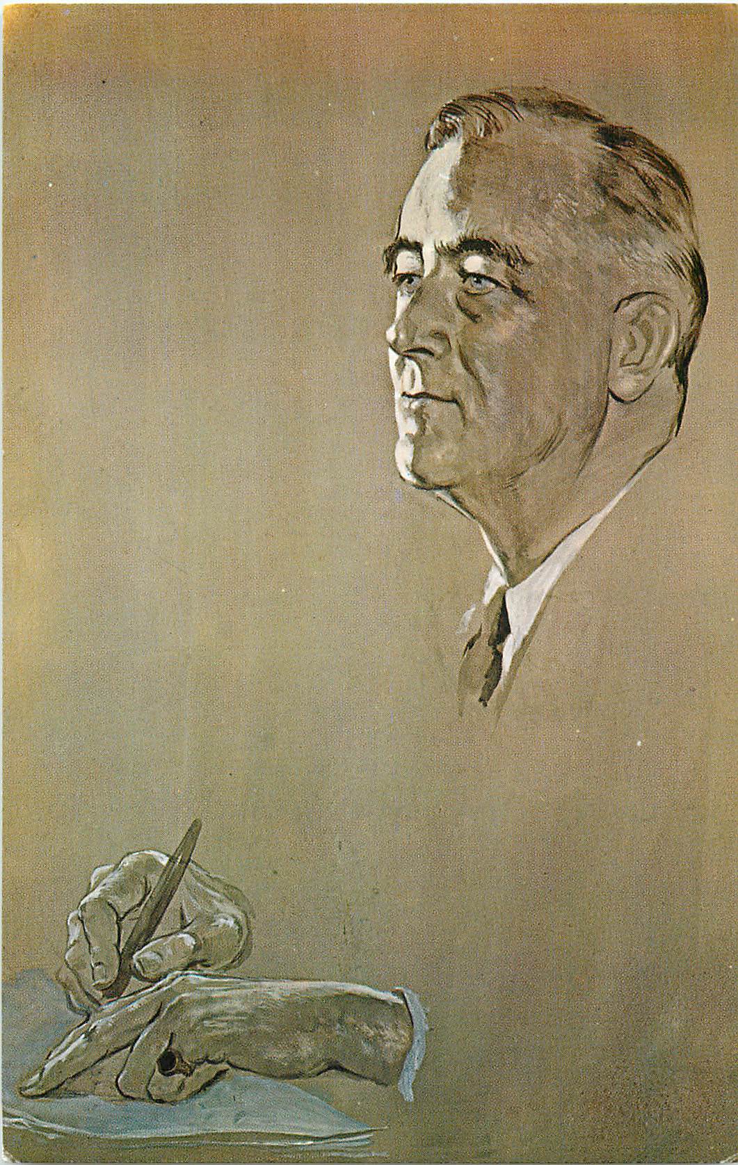 Watercolor Portrait of FDR - by Irena Wiley"