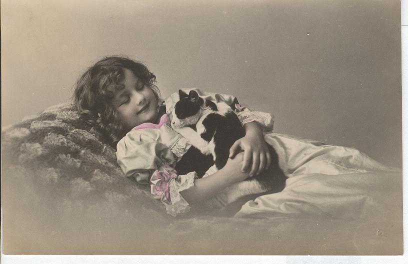 Glamour Girl Holding a Cat