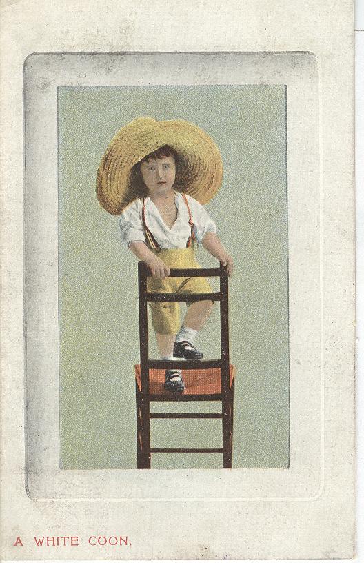 Glamour..Small Girl,Standing on Chair, Wearing a Large Hat