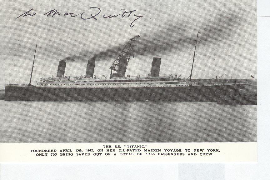 Titanic Personally Autographed By William MacQuitty Producer