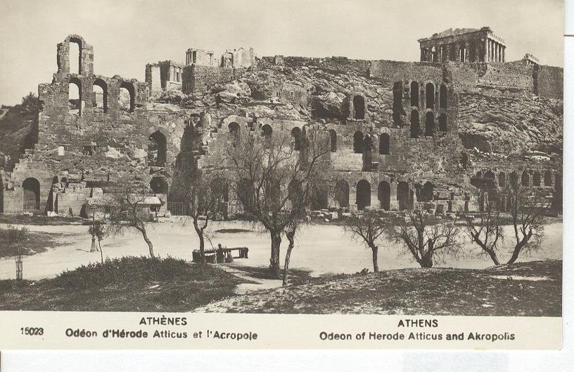 Athens Odeon of Herode Atticus and Akropolis Greece