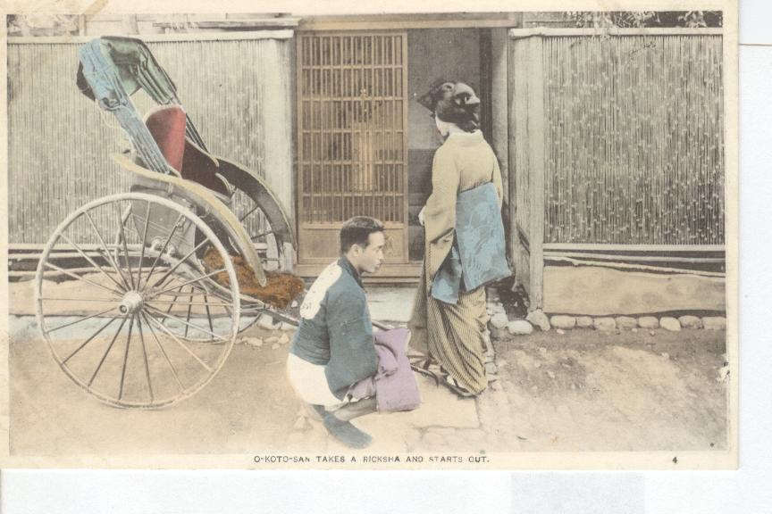 1909 Japan...O-Koto-San Takes a Ricksha and Starts Cut