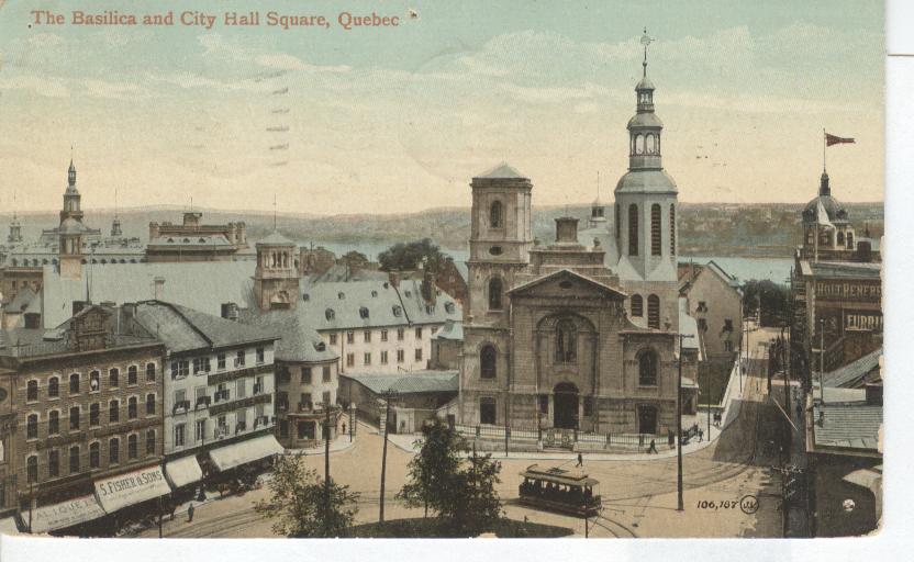 Canada...The Basilica and City Hall Square, Quebec